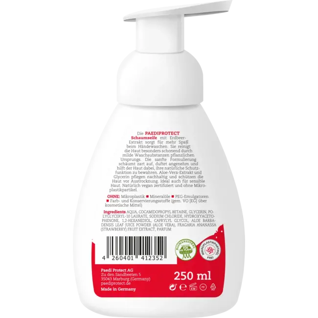 PAEDIPROTECT Schuimzeep Aardbei 250 ml
