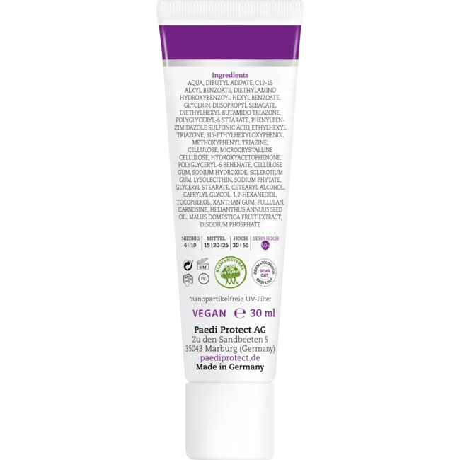 PAEDIPROTECT Zonnebrandcrème Gezicht, SPF 50+ 30 ml