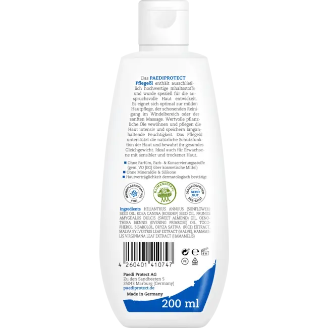 PAEDIPROTECT Baby & Kinderen Verzorgingsolie 200 ml