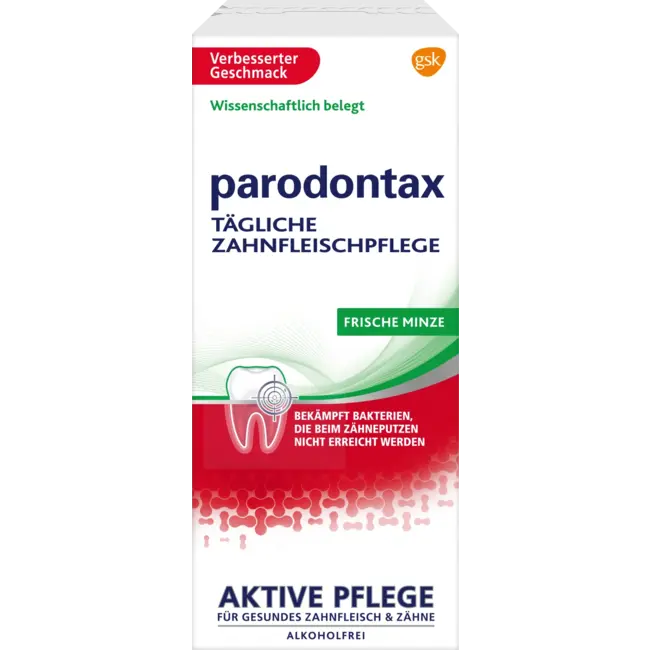 Parodontax Mondwater kauwgomverzorging verse munt 300 ml
