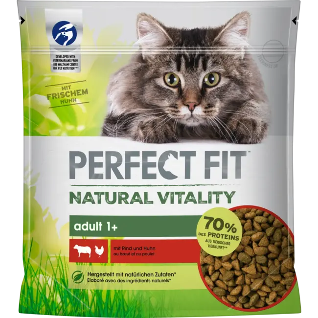 PERFECT FIT Droogvoer Kat Met Rund & Kip, Natural Vitality, Adult 650 g