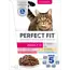 PERFECT FIT Natvoer Kat Met Vis, Kip & Rund, Vitaliteit & Fitness, Volwassen 1+, Multipack (12x85 G) 1.02 kg