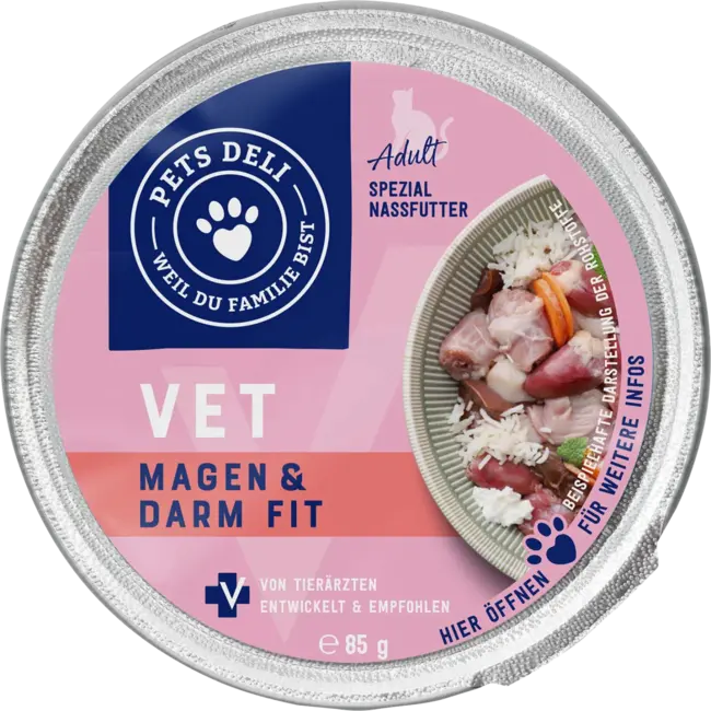 Pets Deli Natvoer Kat Vet Maag & Darm Fit Met Kip & Rijst 85 g