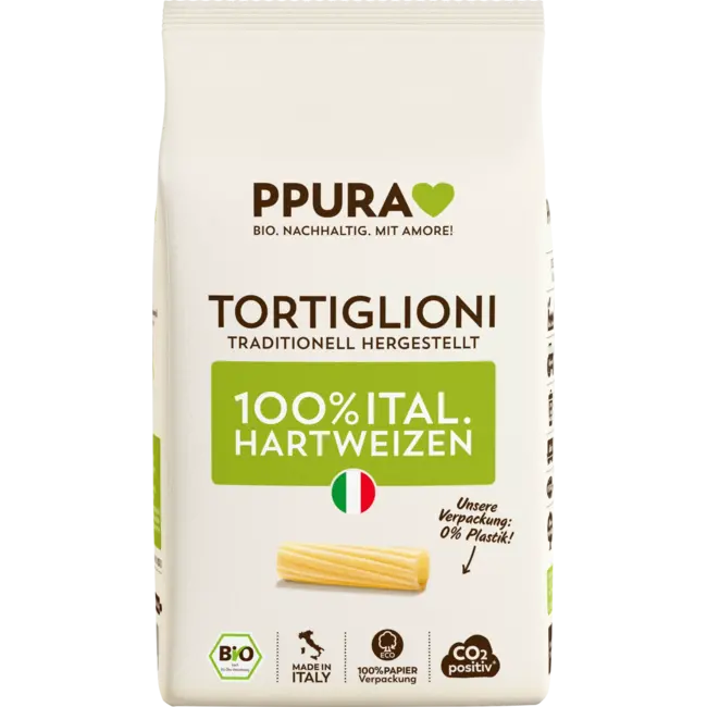 PPURA Pasta, Tortiglioni Van Italiaanse Durumtarwe 500 g