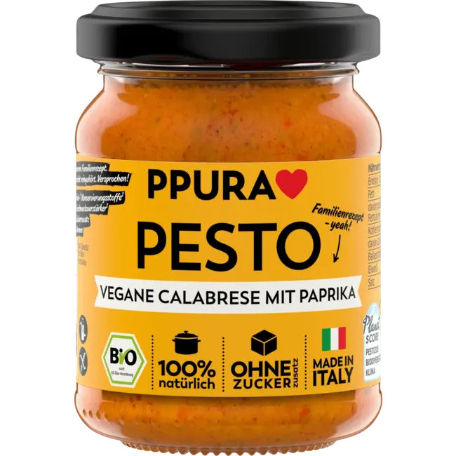 PPURA Pesto, Calabrese Mit Paprika, Veganistisch 120 g