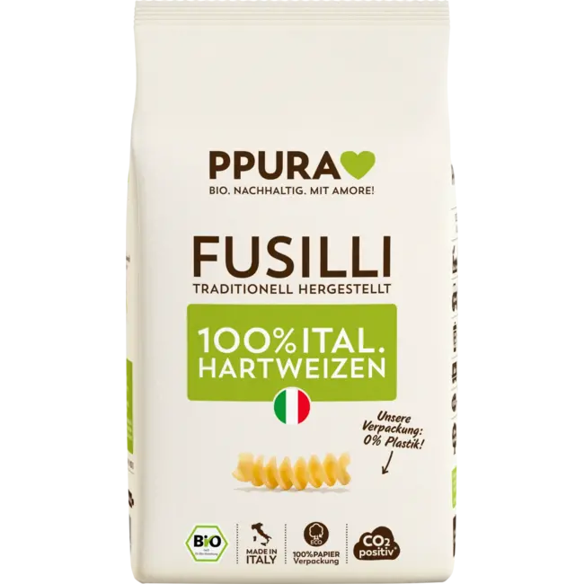 PPURA Pasta, Fusilli Van Italiaanse Durumtarwe 500 g