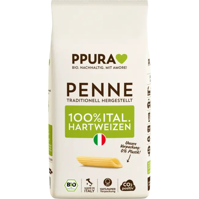 PPURA Pasta, Penne Van Italiaanse Durumtarwe 500 g