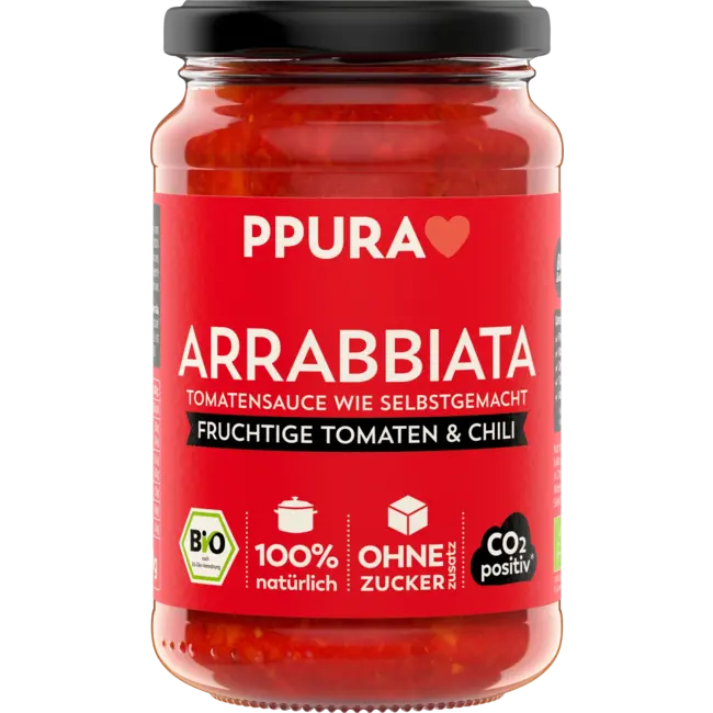 PPURA Tomatensaus, Arrabiata, Fruitige Tomaten & Chili 340 g