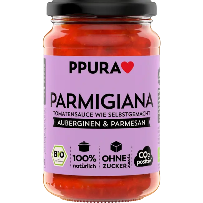 PPURA Tomatensaus, Parmigiana, Aubergine & Parmezaanse Kaas 340 g