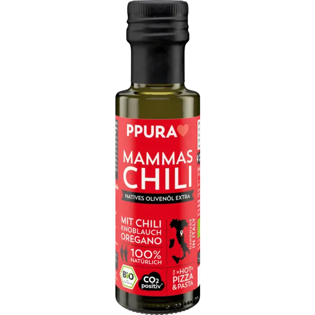 PPURA Extra Vierge Olijfolie "mammas Chili" Met Chili, Knoflook & Oregano 100 ml