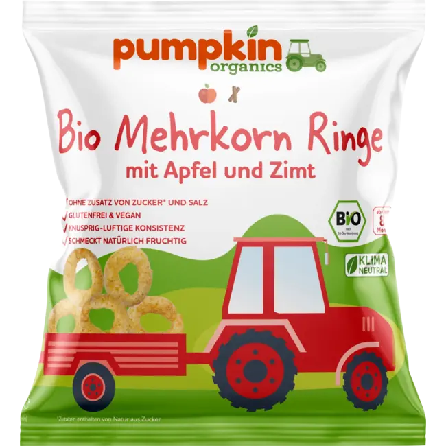 pumpkin organics Babysnack Meergranen Ringen Met Appel & Kaneel 20 g