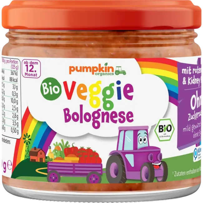 pumpkin organics Saus Veggie Bolognese Vanaf 1 Jaar 250 g