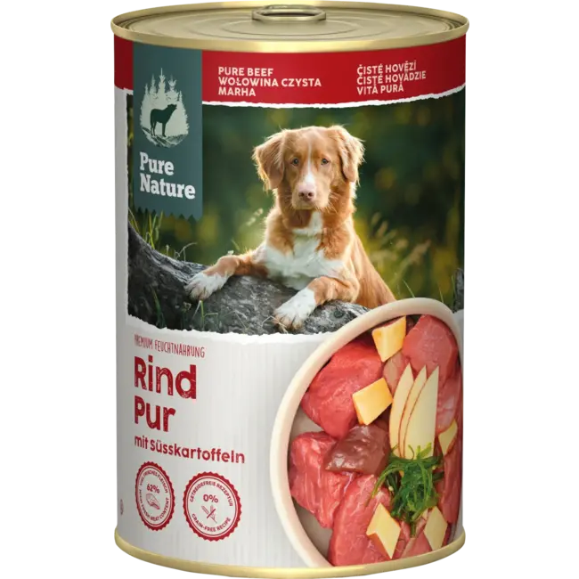 Pure Nature Natvoer Hond Rund Puur & Zoete Aardappelen, Adult 400 g