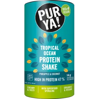 PURYA! PURYA! Protein Shake 47% Tropical Ocean Protein, Pineapple & Coconut Met Spirulina 480 g