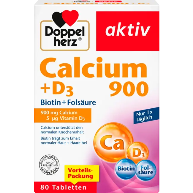 Doppelherz Calcium 900 + D3 Tabletten 80 St 205.6 g