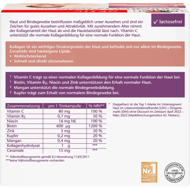Doppelherz Collageen + Biotine + Ceramide Trinkampullen 30 St