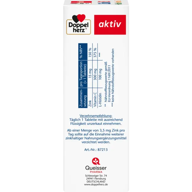Doppelherz Zink + Histidine + Vitamine C Depot Tabletten 100 St 108 g