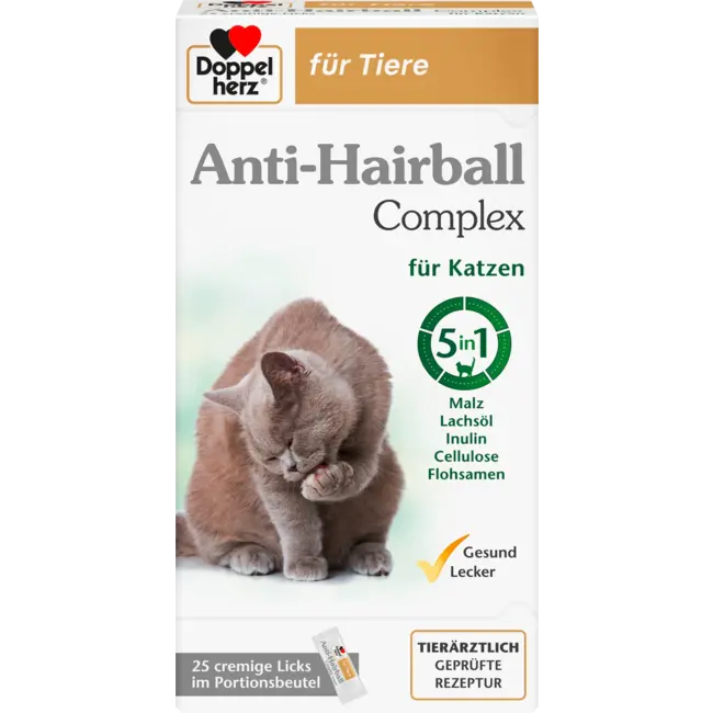 Doppelherz Voedingssupplement Kat, Anti Hairball Complex (25 Stuks) 250 g