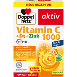 Doppelherz Doppelherz Vitamine C 1000 + D3 + Zink 100 St