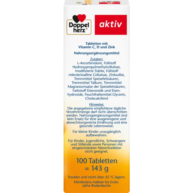 Doppelherz Vitamine C 1000 + D3 + Zink 100 St 143 g