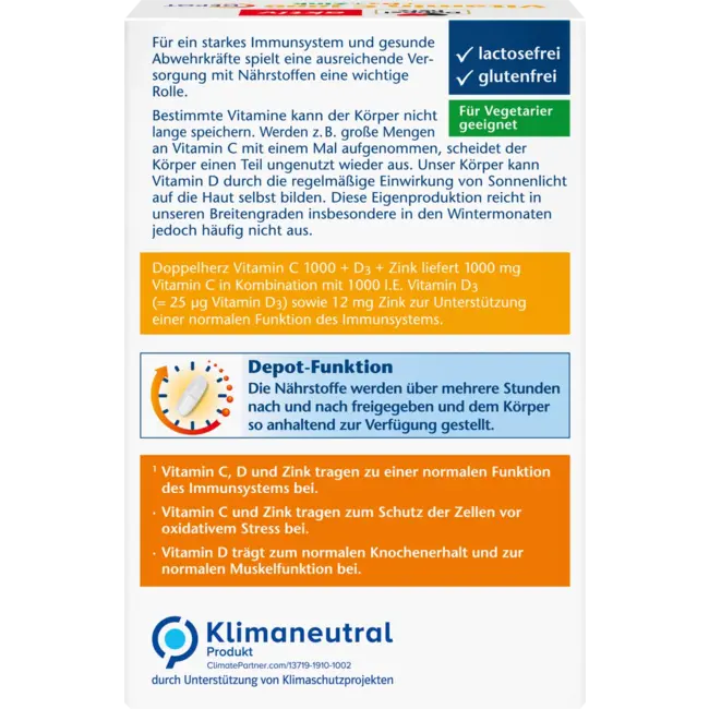 Doppelherz Vitamine C 1000 + D3 + Zink 100 St 143 g
