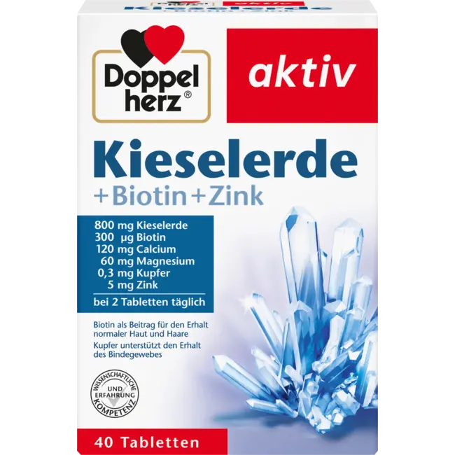 Doppelherz Silica + Biotine + Zink tabletten 40 st. 51.6 g