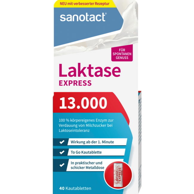 SANOTACT Express Lactase 13.000 Kauwtabletten 40st