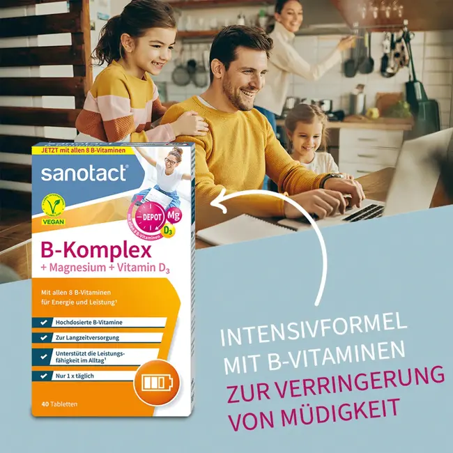 sanotact B-complex + Magnesium + Vitamine D3 Tabletten 40 Stuks 25 g