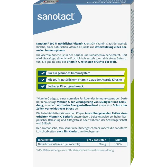 sanotact Natuurlijke Vitamine C Zuigtabletten 30 St. 51 g