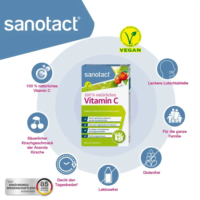 sanotact Natuurlijke Vitamine C Zuigtabletten 30 St. 51 g