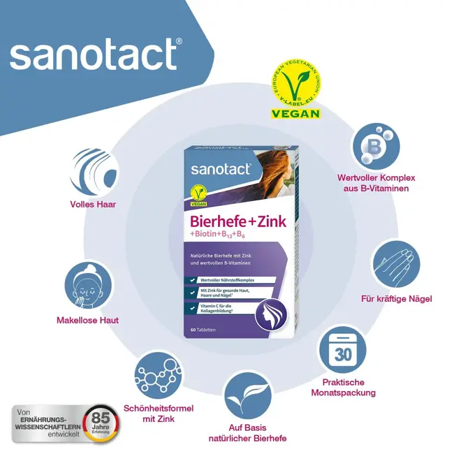 sanotact Biergist + Zink Tabletten 60 St. 30 g