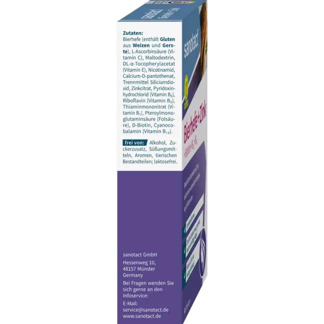 sanotact Biergist + Zink Tabletten 60 St. 30 g