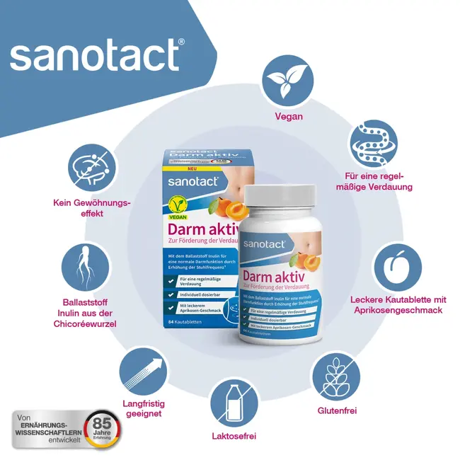 sanotact Darm Actief Kauwtabletten 84 Stuks 115 g