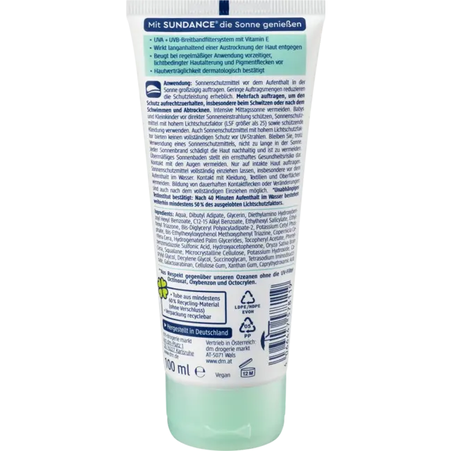 SUNDANCE Zonnebrandcrème Sensitief, SPF 50 100 ml