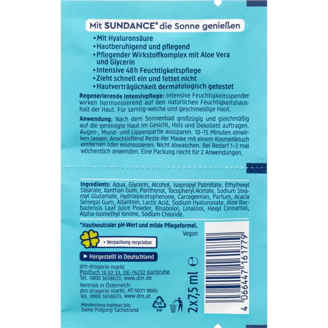 SUNDANCE After Sun Intensive Mask (2 X 7,5g) 1 St