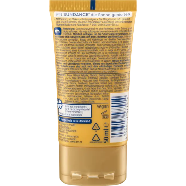 SUNDANCE Zonnemelk Gezicht Anti Age SPF 50 50 ml