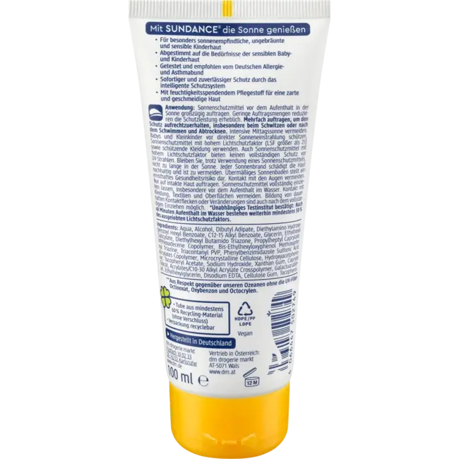 SUNDANCE Zonnebrandcrème Kids, MED Ultra Sensitiv, LSF 50+ 100 ml