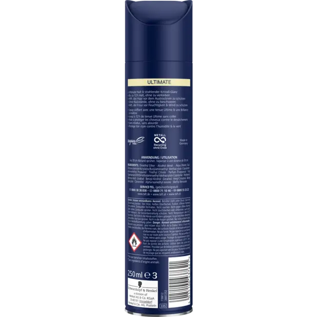 Schwarzkopf taft Haarlak Ultimate 250 ml