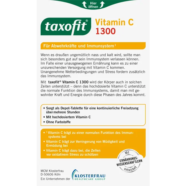 taxofit Vitamine C 1300 Tabletten 30 St 56.9 g