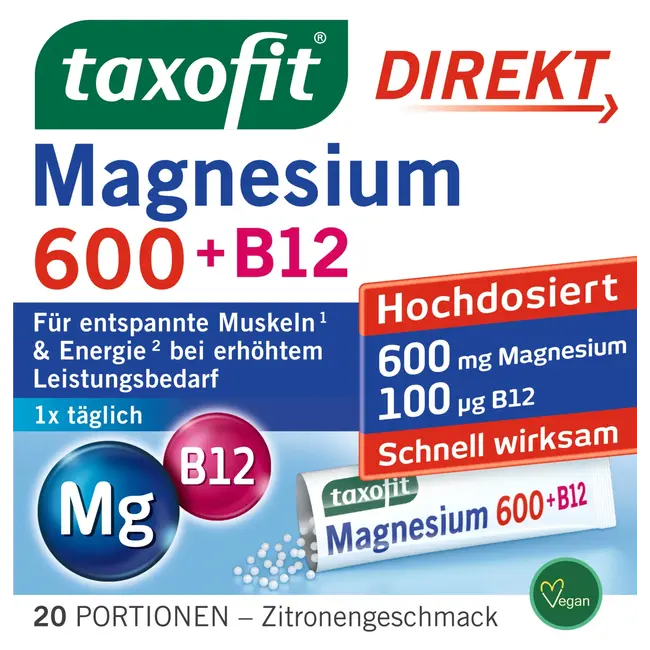 taxofit Magnesium 600 + B12 Direct-granulaat 20th St 40 g