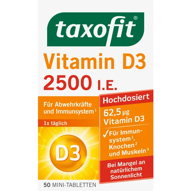 taxofit Vitamine D3 2500 I.E. Tabletten 50 St 7.7 g