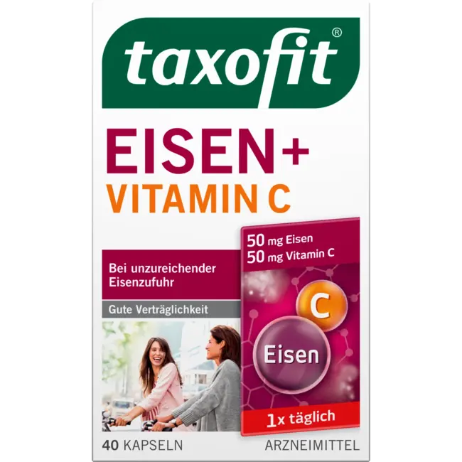 taxofit Ijzer + Vitamine C Capsules 40 St