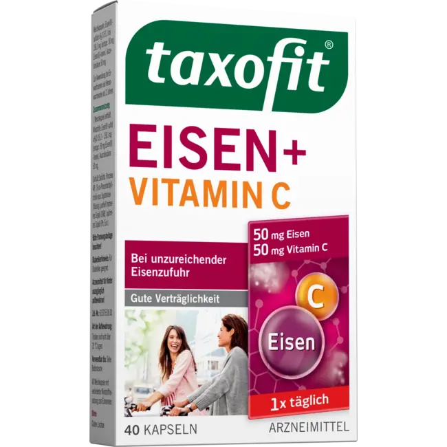 taxofit Ijzer + Vitamine C Capsules 40 St