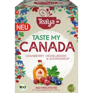 Teaya Teaya Vruchtenthee "taste My Canada" Met Cranberry, Bosbes & Ahornsiroop (17 Zakjes)