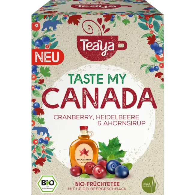Teaya Vruchtenthee "taste My Canada" Met Cranberry, Bosbes & Ahornsiroop (17 Zakjes) 32.3 g