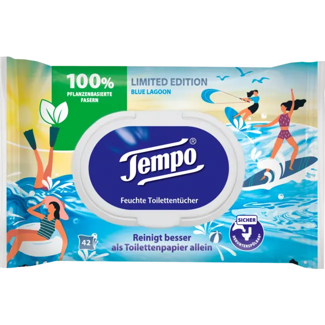 Tempo Vochtig Toiletpapier Blue Lagoon 42 St