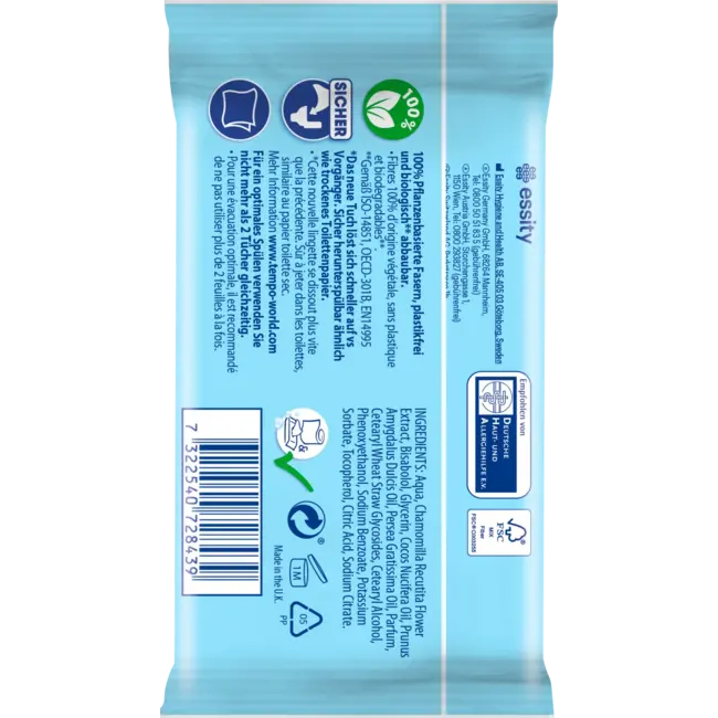 Tempo Vochtig Toiletpapier Travelsize 10 St