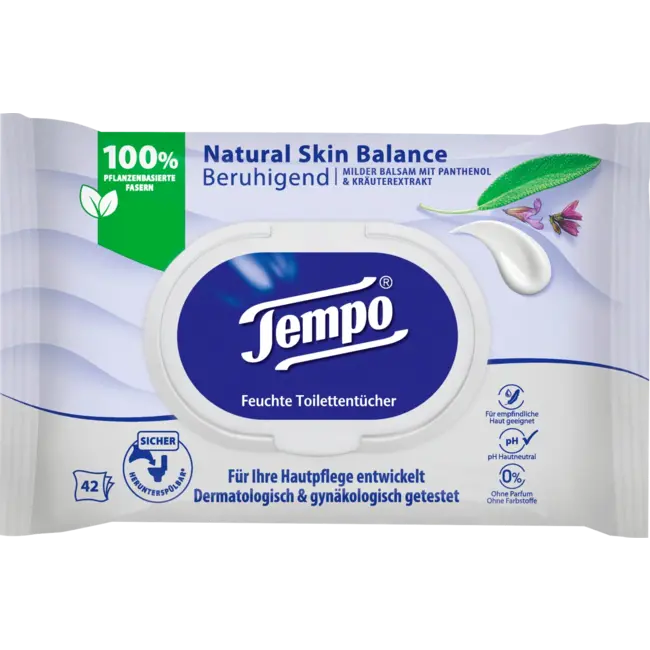 Tempo Vochtig Toiletpapier Natural Skin Balance 42 St