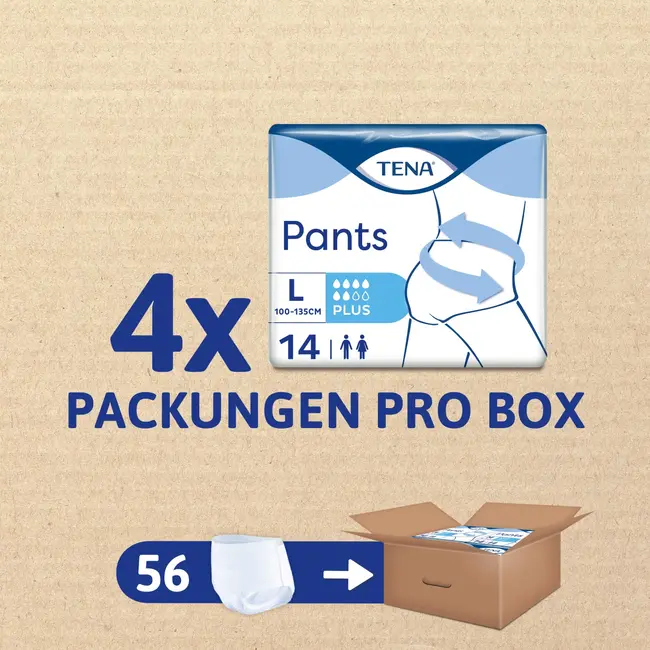 TENA Pants Plus Incontinentie Gr. L, Voordeelverpakking (4x14 St) 56 St