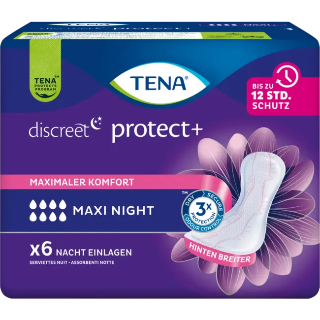 TENA Discreet Inlegkruisjes Incontinentie Maxi Night 6 St